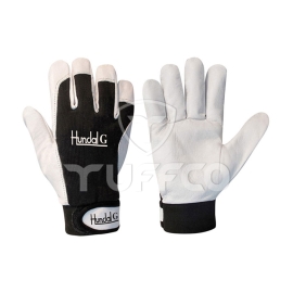 GANTS EN CUIR SOUPLE AVEC DOS EN COTON HG